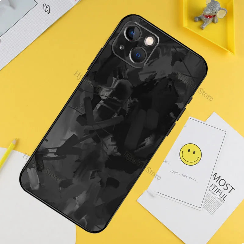 Forged carbon drop-resistant TPU phone case for iPhone with soft shell design
