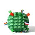Blue pineapple lattice rolling ball dog toy with vocal feature approximately 17cm diameter
