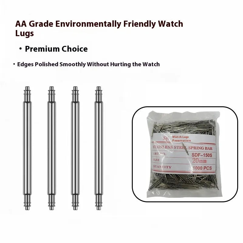 Watch bolt auricular needle spring shafts in six sizes from 21mm to 26mm