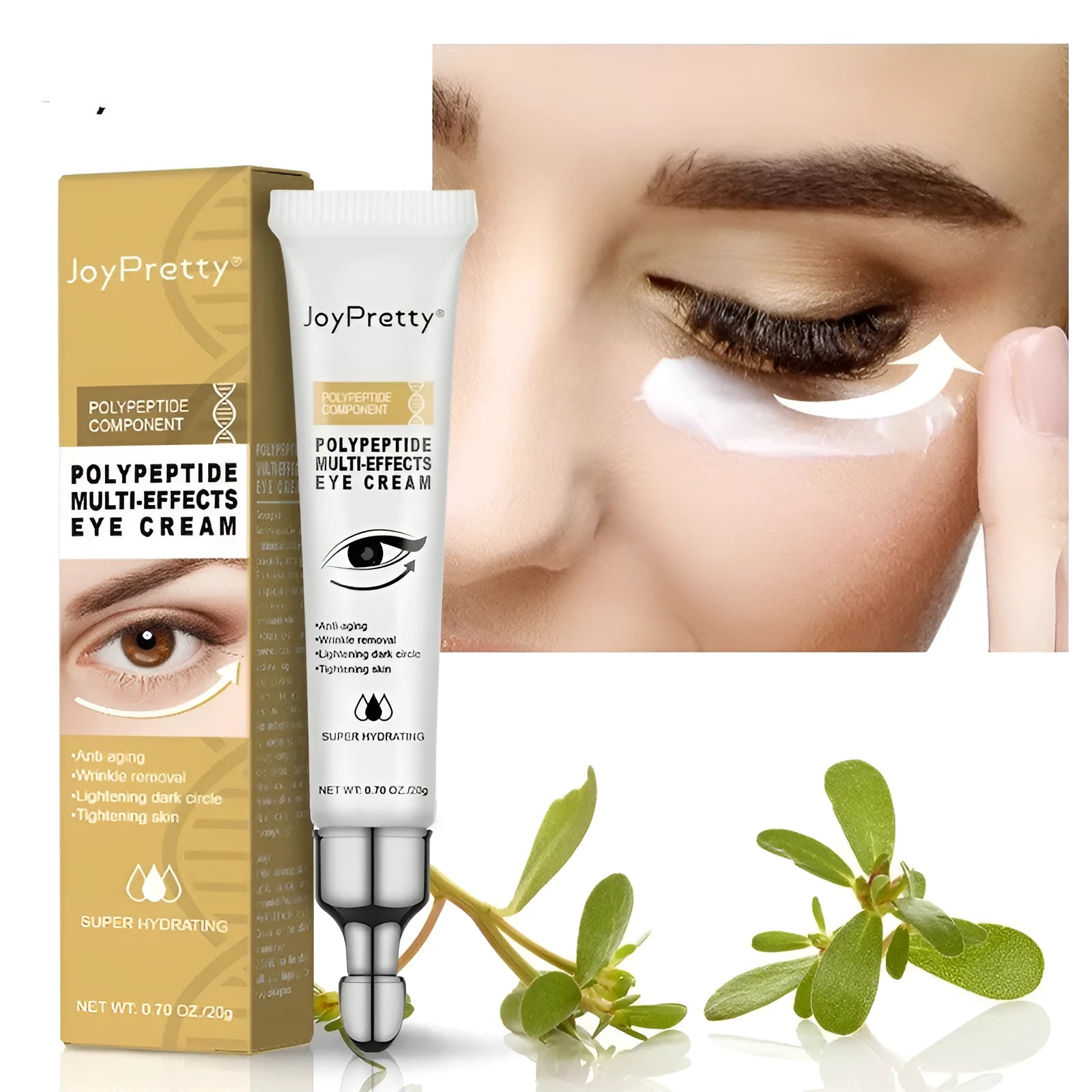 20g tube of peptide anti dark circle eye cream for reducing puffiness and lightening bags