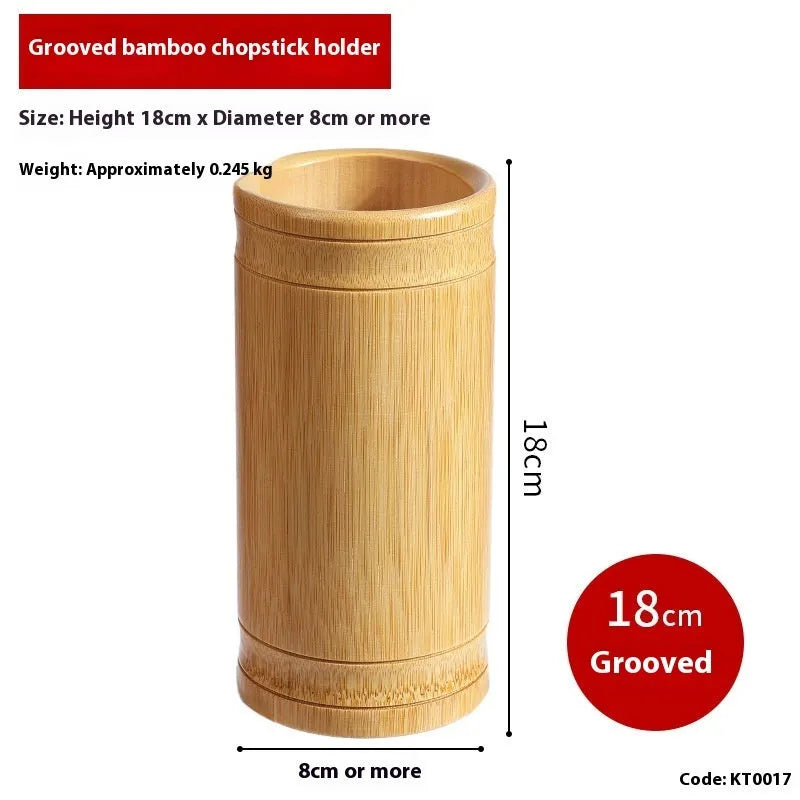 Bamboo chopsticks holder portable utensil organiser in natural bamboo with multiple size options