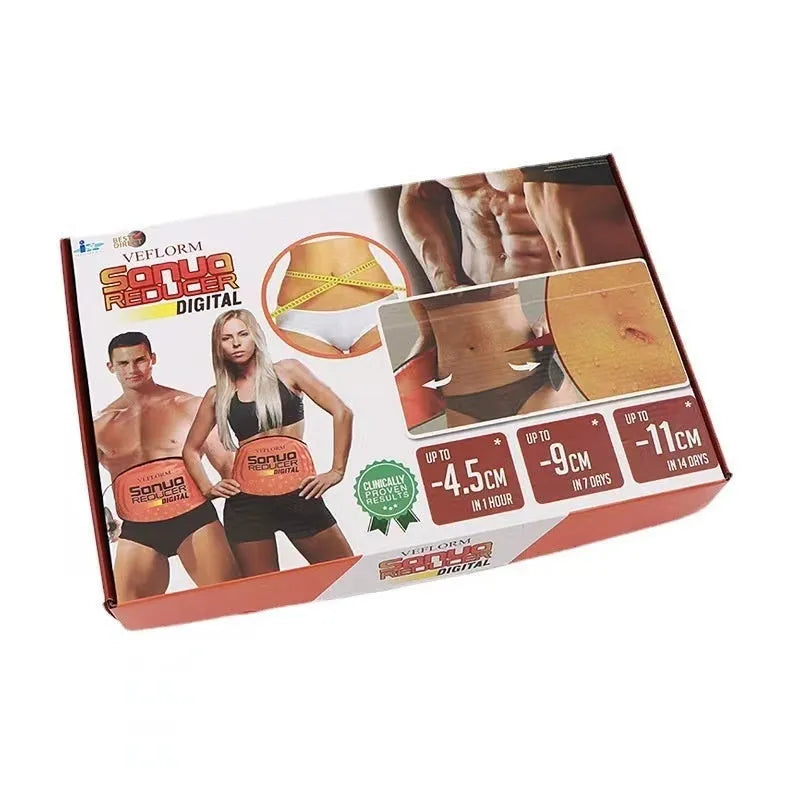 Hot compress waist support belt shown in thick and thin styles for yoga and lumbar support
