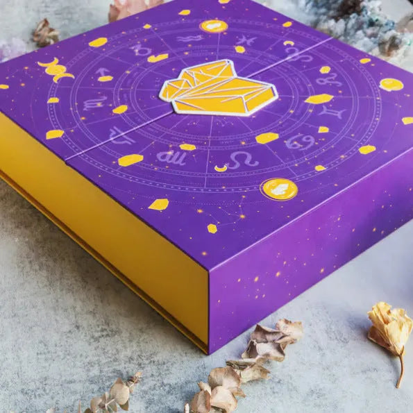 Crystal Halloween countdown gift box measuring 33.5cm wide with cardboard construction