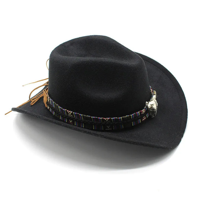 Western cowboy hat with a bell crown in polyester fabric, shown in one of fourteen available colours