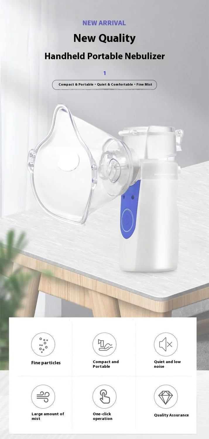 USB handheld nebuliser machine with columnar design for home drug atomisation