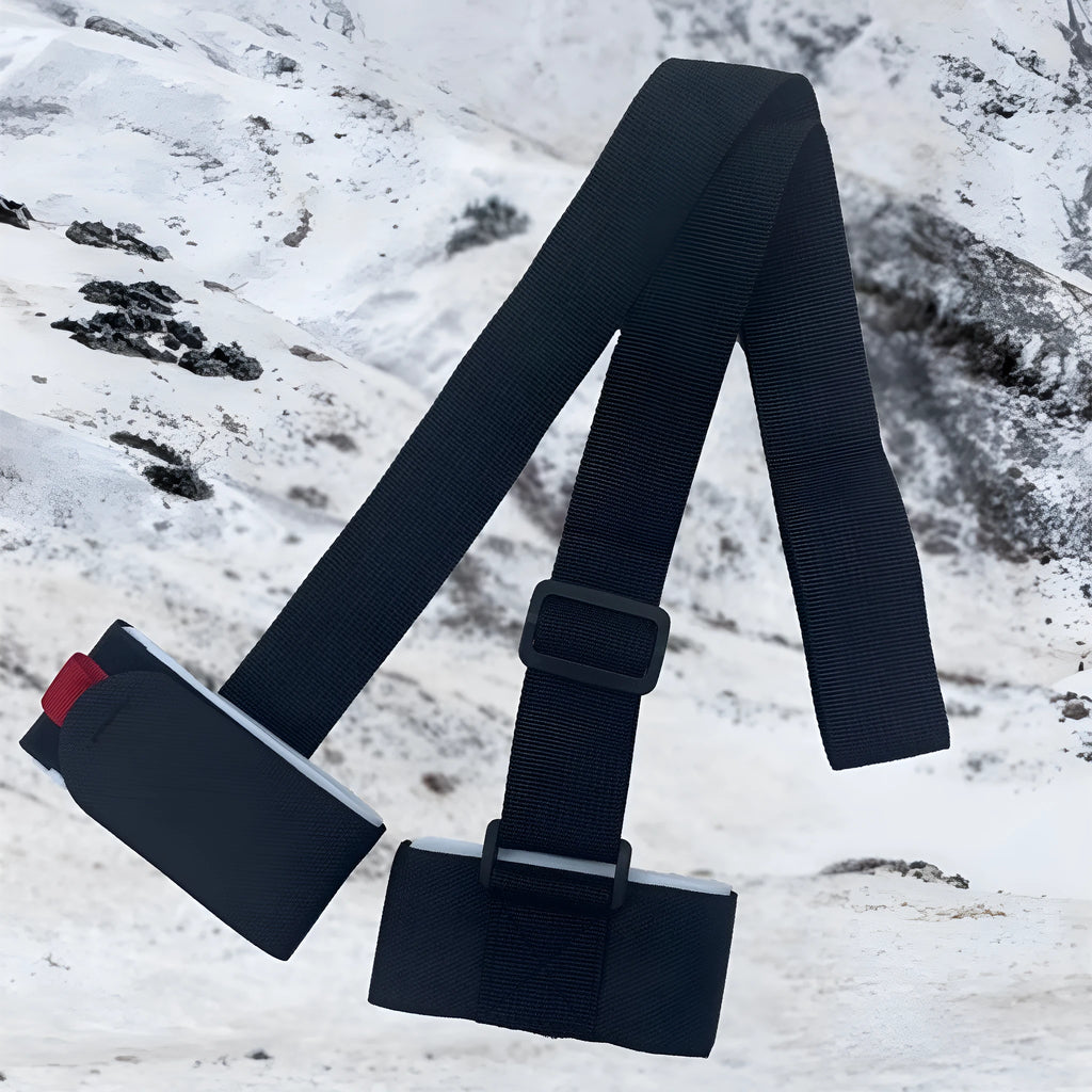 Hook and loop skiing bandage strap with adjustable shoulder strap in multiple colour options