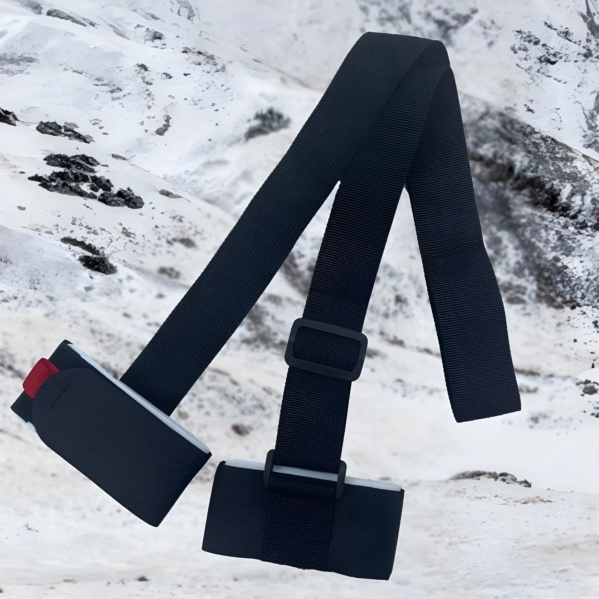 Hook and loop skiing bandage strap with adjustable shoulder strap in multiple colour options