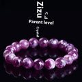 Purple pink crystal bracelet with geometric polished beads in unisex Korean style