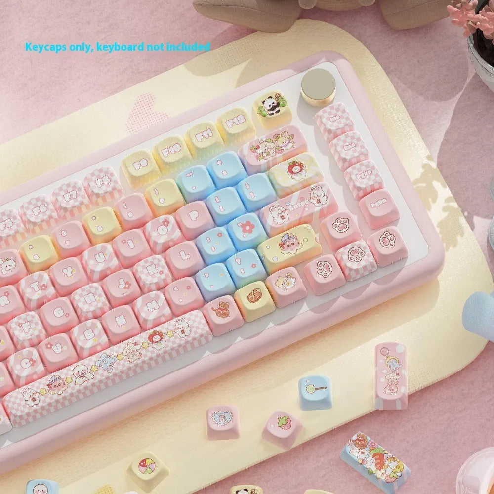 Clip Doll PBT mechanical keyboard key cap set with sublimation printed doll designs for complete keyboard customisation