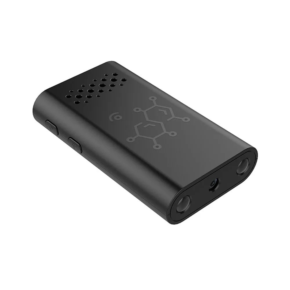 Black smart security camera with WiFi connectivity for indoor baby monitoring and home security