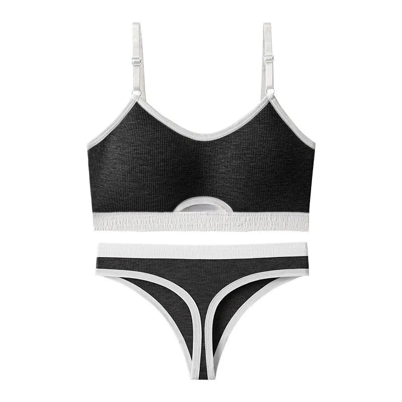 Sports bra and underwear set with underwired tube top in multiple colour options
