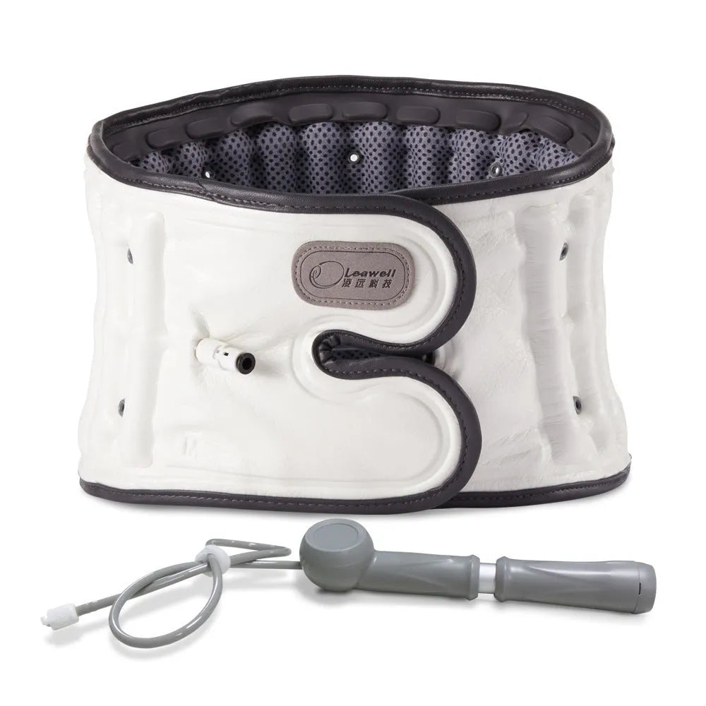 Automatic inflation lumbar waist supporter for disc stretch correction in PU material