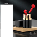 Lipstick-style wireless Bluetooth earphones with charging case in black, pink, purple, or white colours