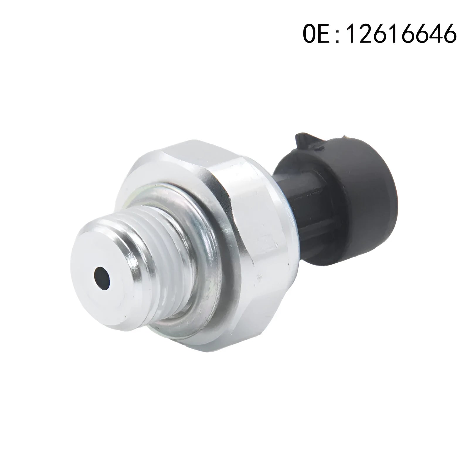 Silver metal automotive fuel pressure sensor with OEM numbers 12616646 12677836 D1846A