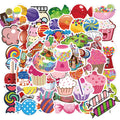 Candy Series colourful graffiti stickers pack showing cartoon and cute designs measuring 4-6cm