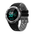GPS smart watch with a silicone strap in blue on a wrist, showing the digital display.