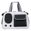Foldable canvas pet carrier bag in black, green or yellow with single shoulder strap