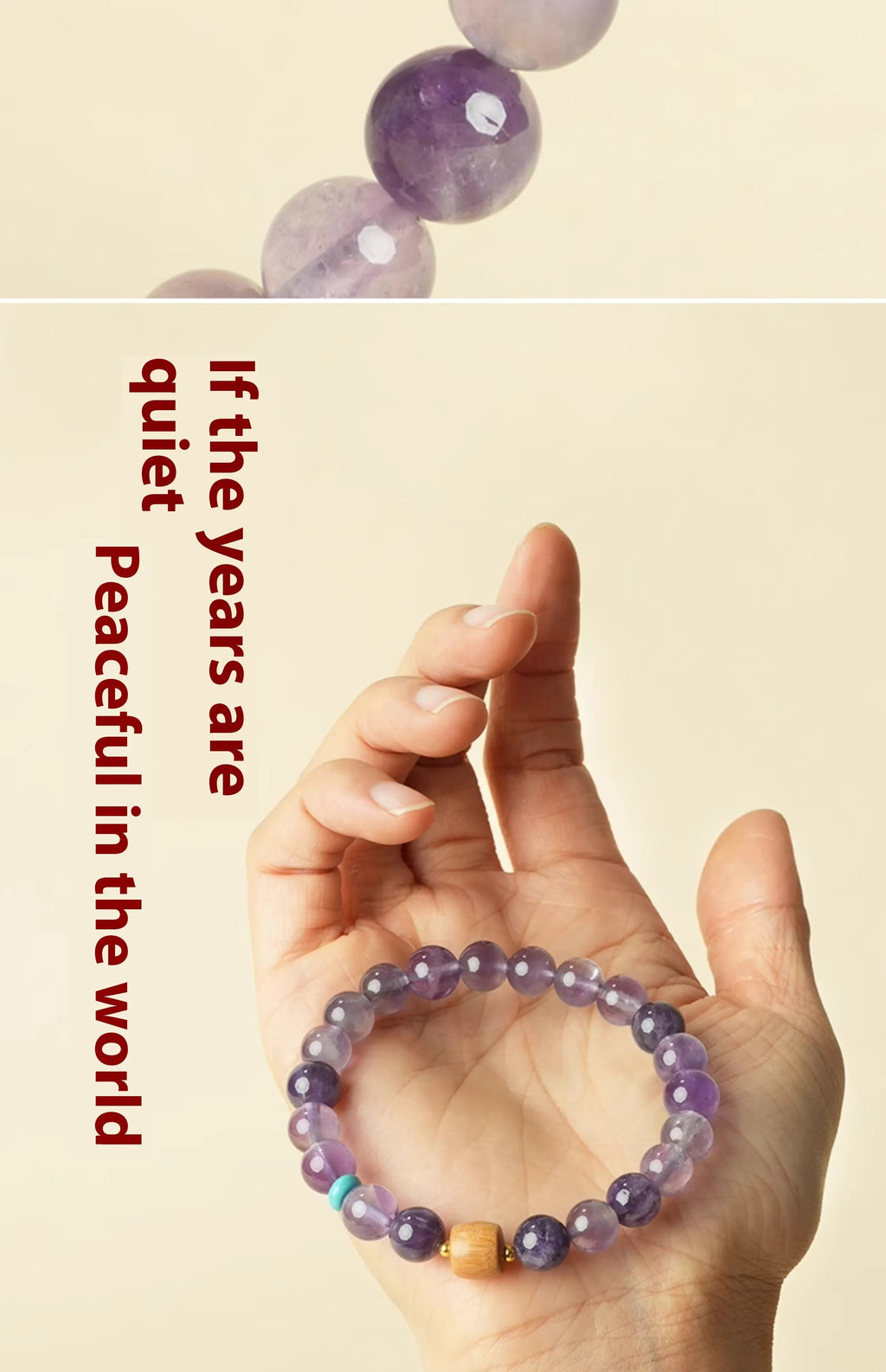 Natural amethyst crystal bracelet dream amethyst purple beads 6mm 8mm handmade Putuo Mountain