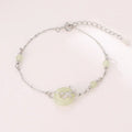Women's Hetian jade bracelet with safety buckle clasp in antique silver finish