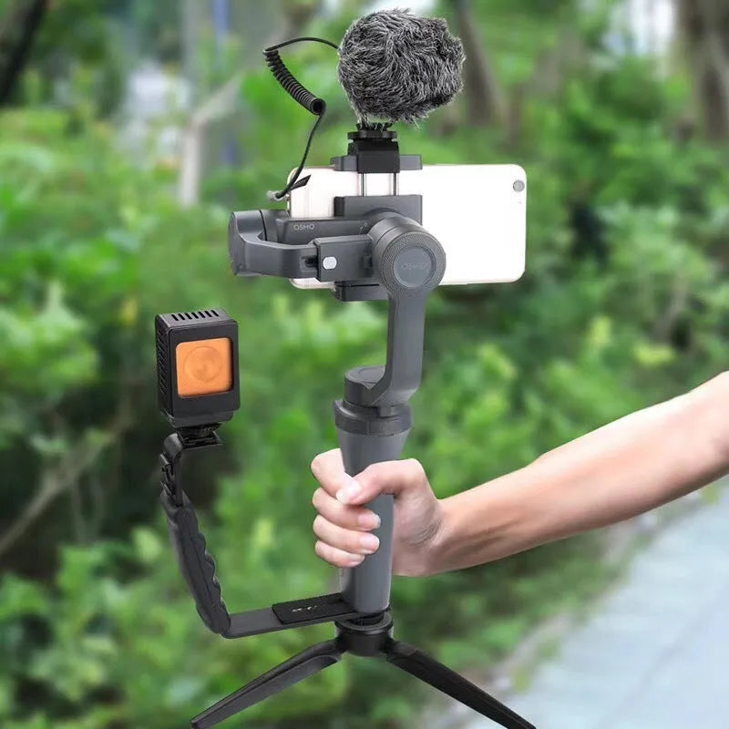 Black aluminium alloy mobile stabiliser handheld holder for smartphone video recording