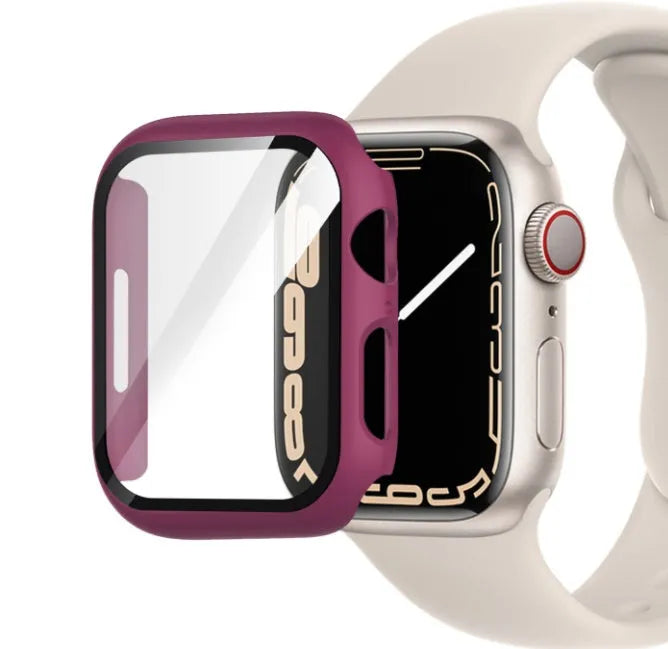 PC tempered film watch case protector in transparent colour showing watch compatibility