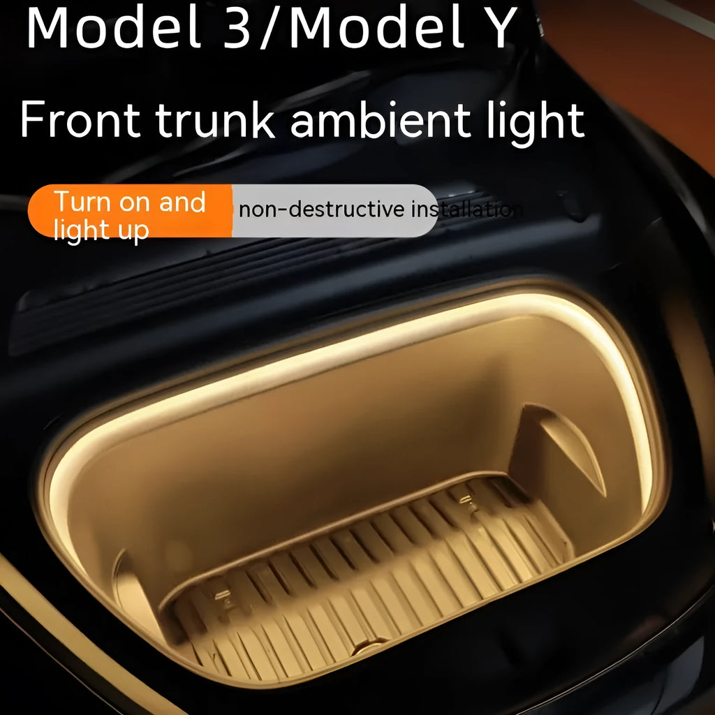 Tesla Model 3 and Y front console ambience light modification kit with soft silicone light bar