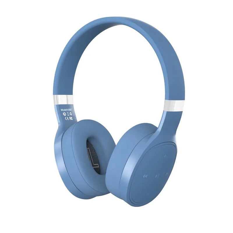 Folding wireless Bluetooth sports headphones in black, shown in open and closed positions