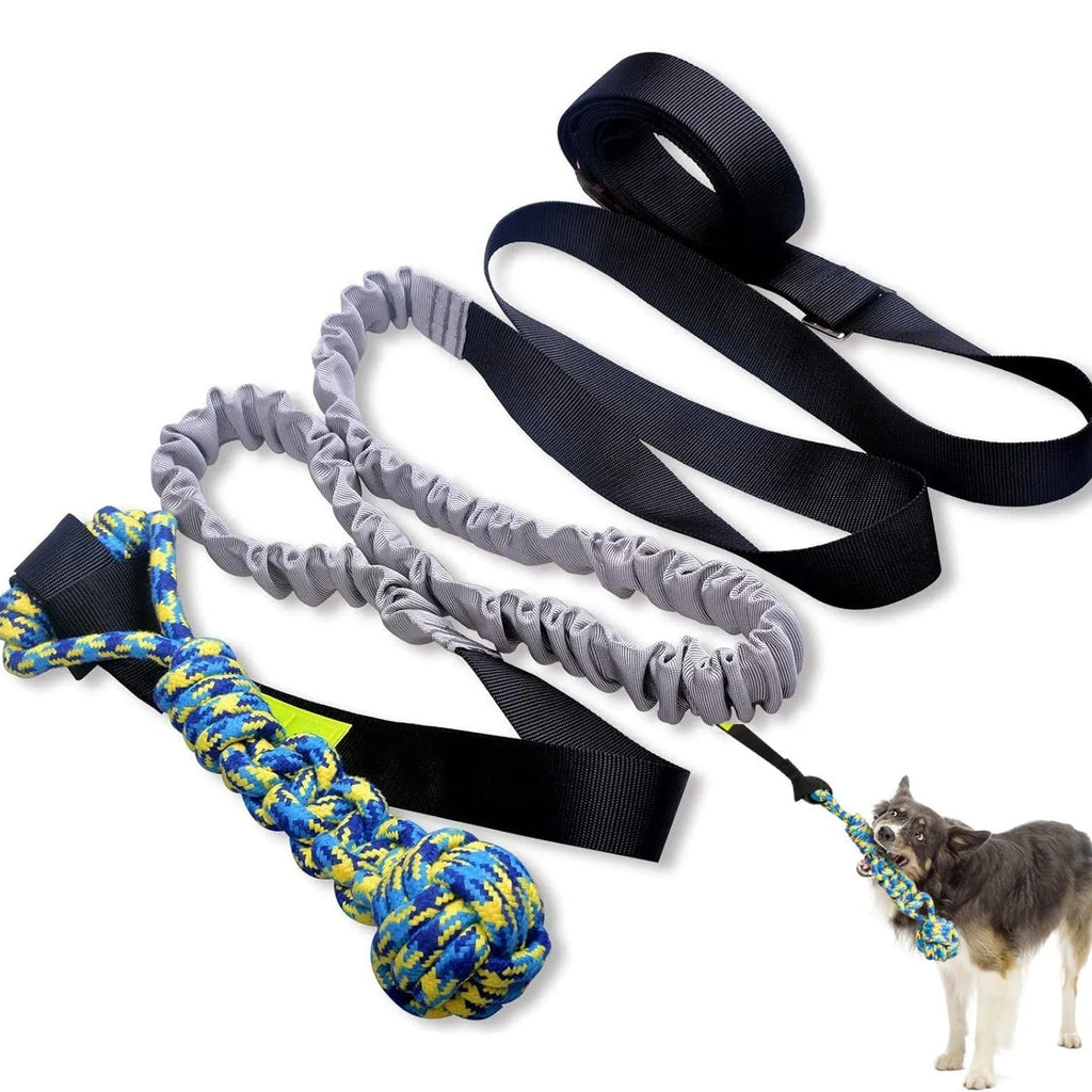 Cotton thread dog tug of war rope toy for bite play in green corncob colour