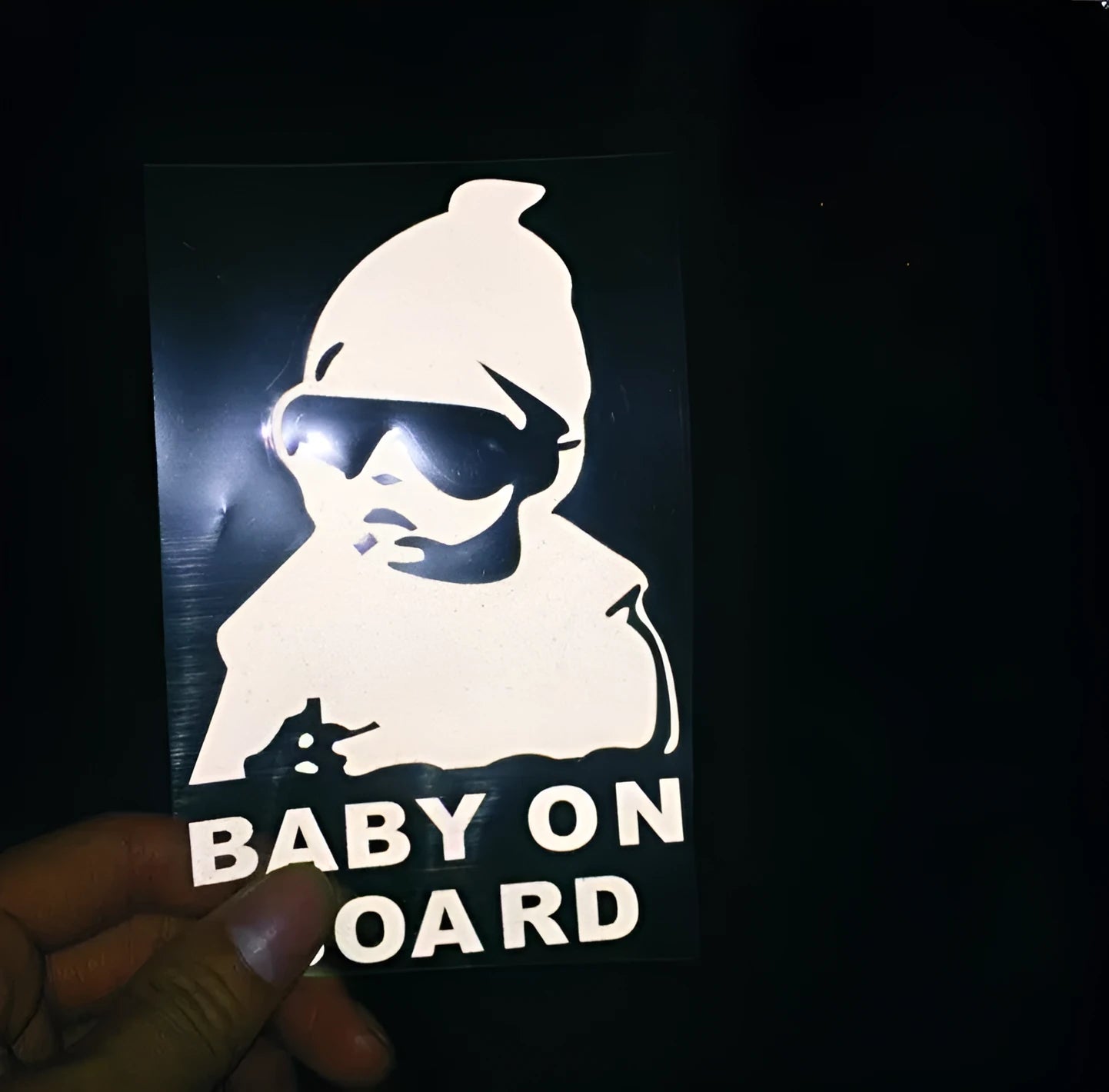 Self-adhesive reflective car sticker with Maichao Kid pattern 14x9cm in black