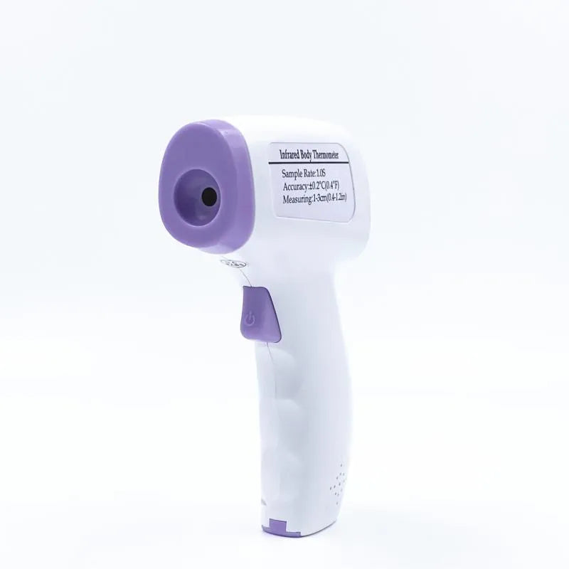 White digital non-contact thermometer with LED display screen for temperature measurement
