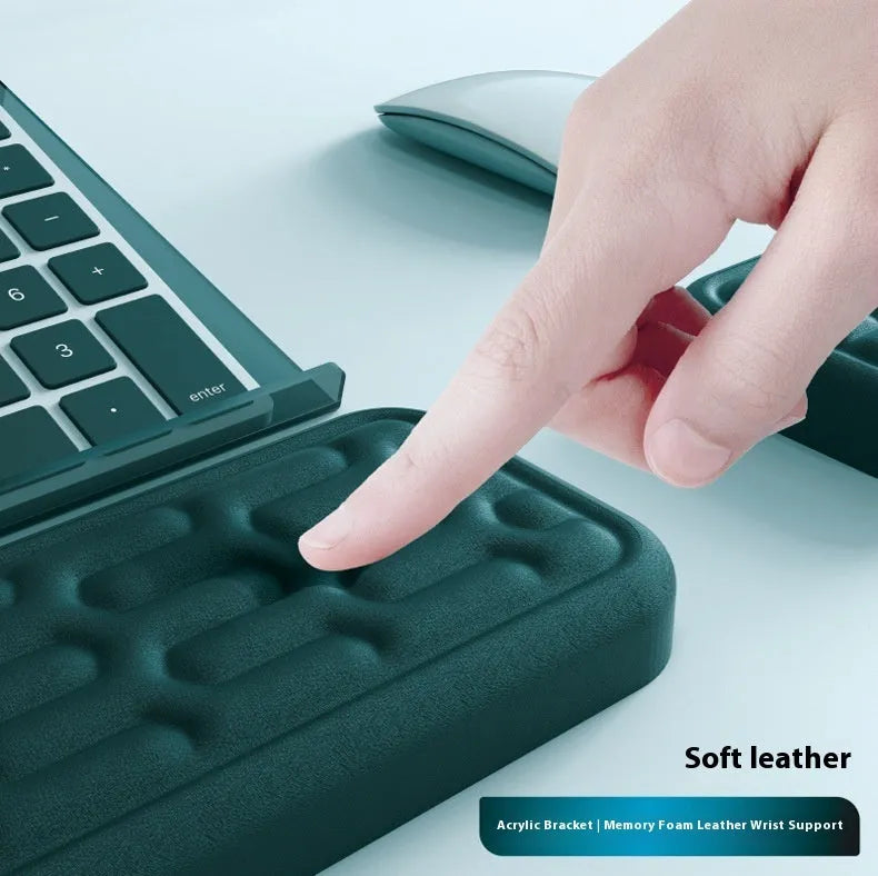 Double-sided keyboard and mouse pad with memory foam wrist support in multiple colour options