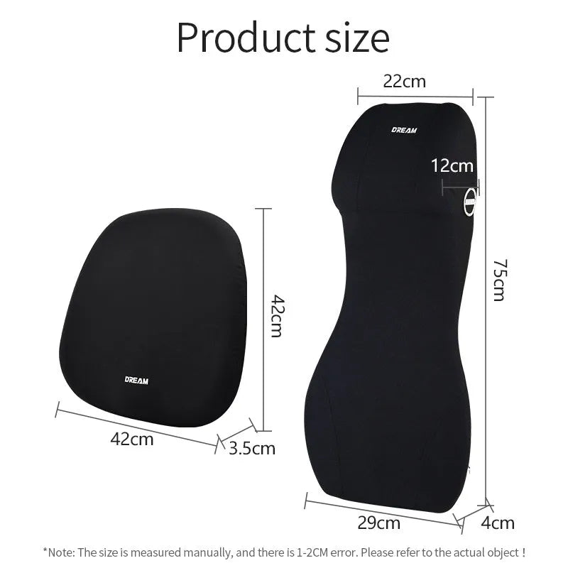 Automotive memory foam cushion headrest with polyester cover in multiple colour options