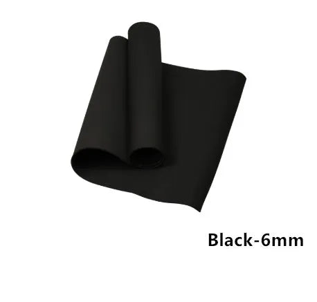 EVA yoga mat in six colours showing 4mm and 6mm thickness options for fitness exercise