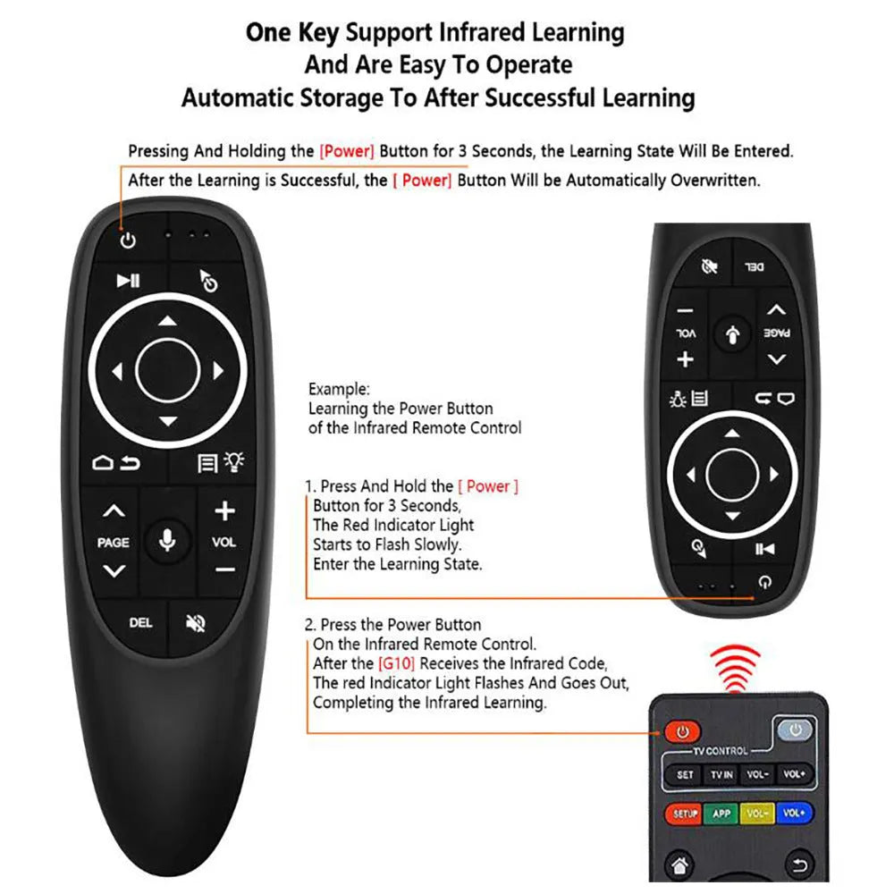 G10 G10S intelligent voice remote control with plastic shell and silicone buttons