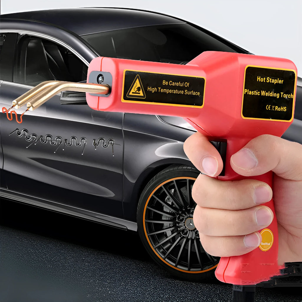 Plastic repair welding gun with LED light for car bumper and thermoplastic component repairs