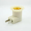 White E27 screw lamp holder adapter with switch control for wall plug-in bulb socket conversion