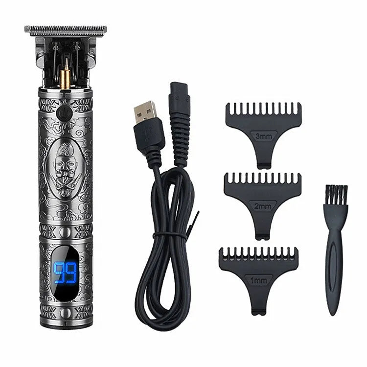 Professional metal hair and beard trimmer with USB cable, 20x10x5.5cm in gradient colour finish