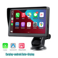 7-inch portable car smart display with retractable bracket mounted on windshield showing navigation interface