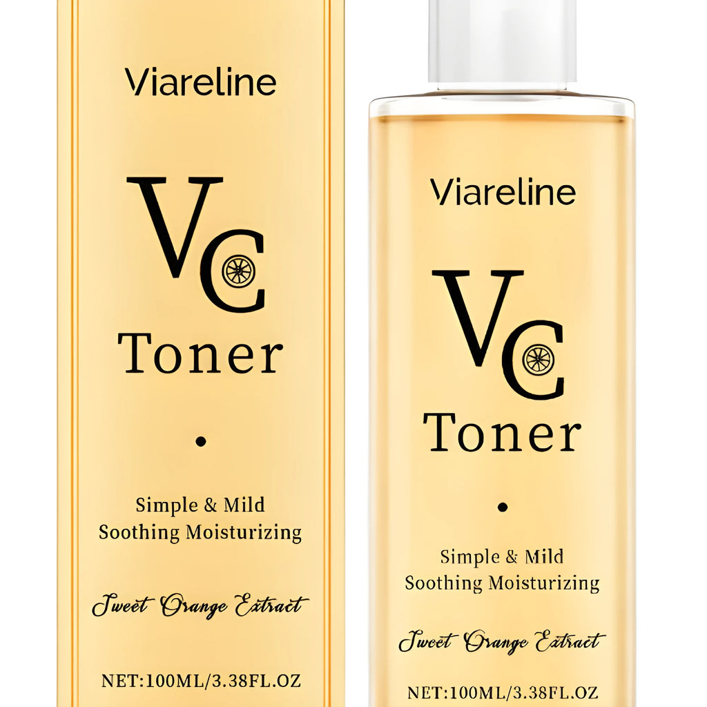 Moisturizing Toner 100ml with vitamin C and hyaluronic acid in a clear bottle