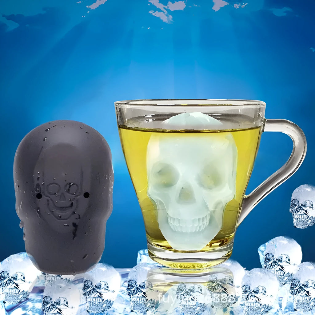 Halloween skull ice cube maker tray made from red food grade silicone