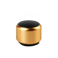 Portable outdoor mini Bluetooth speaker in black, blue, gold, or pink colour options