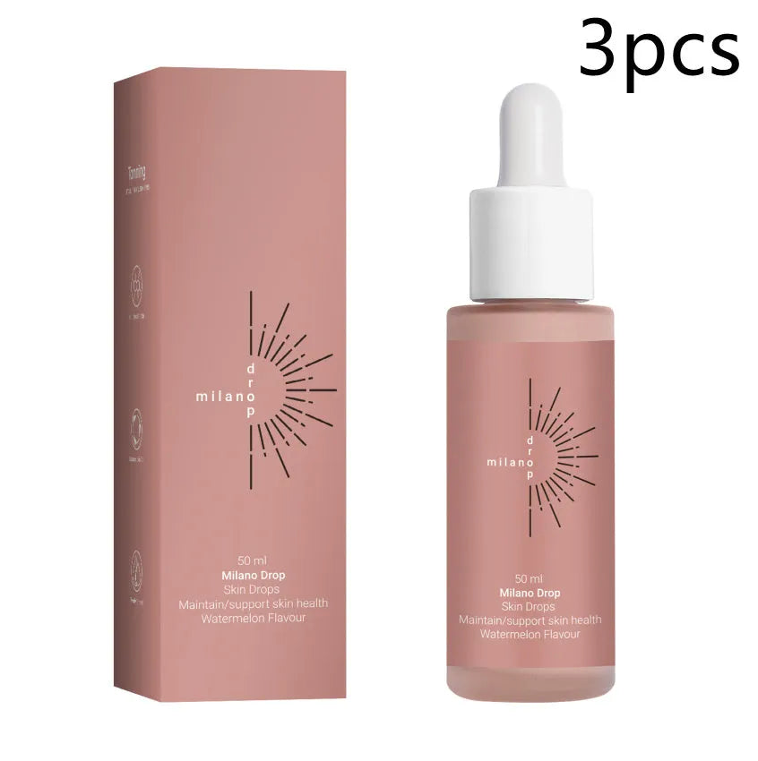 Dark bronzer self tanning serum in a 50ml bottle for face and body with fine line repair