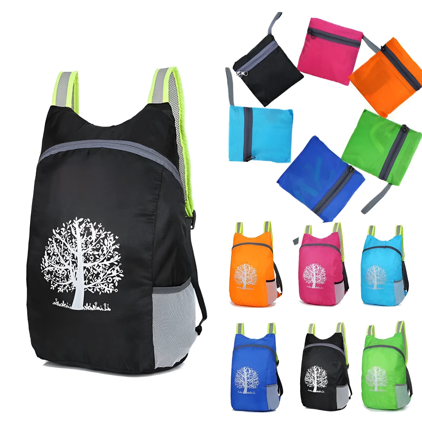 Children's folding backpack in camouflage pattern with adjustable straps, 40x28x13cm polyester