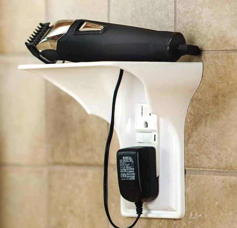 White plastic socket organiser rack for holding 1/4 inch and 1/2 inch drive tools.