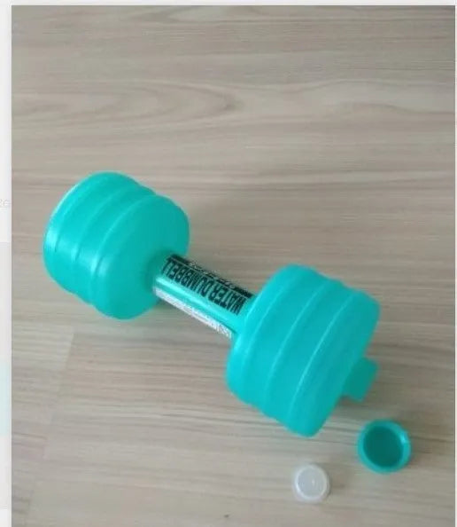 Water-filled fitness dumbbell for women in pink polypropylene plastic with leak-proof port