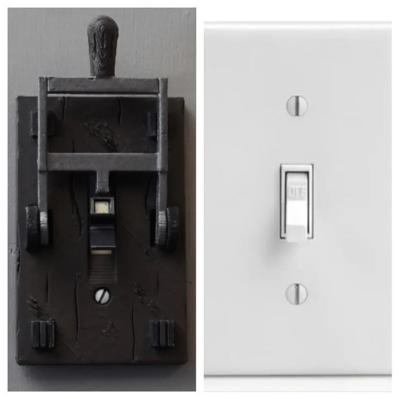 Retro-style single control mechanical wall switch with toggle, model DZ1V1.