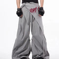 Korean style wide-leg summer pants for boys in black and grey solid colours.
