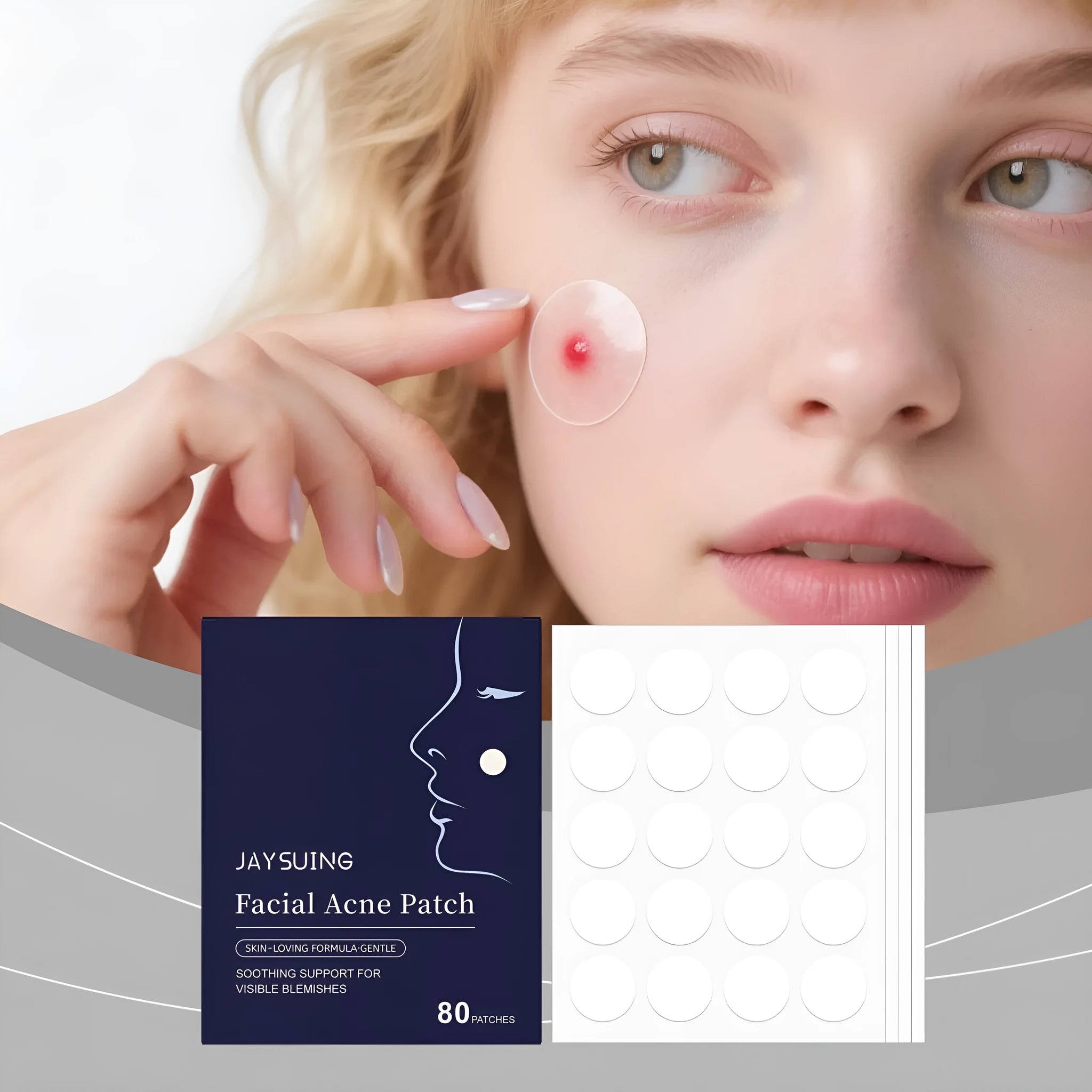 Transparent hydrocolloid acne patches pack of 80 for discreet spot treatment