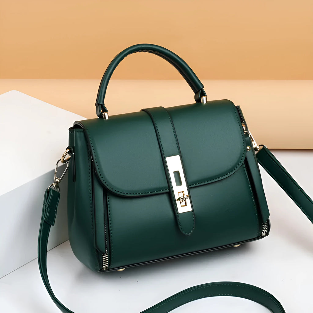 Women's soft PU leather square messenger bag with adjustable strap in four colour options