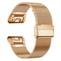 Stainless steel replacement watch strap for Garmin Fenix 7 and 6 models in silver, black, gold, or rose gold.